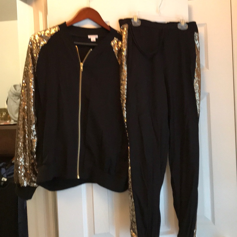 Sequin tracksuit